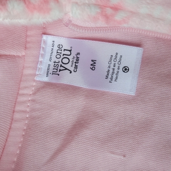 Carter's Girl Baby Pink Sz.6mo Zipped Warm Fuzzy Bunny Easter Outwear Jumpsuit - Picture 5 of 12